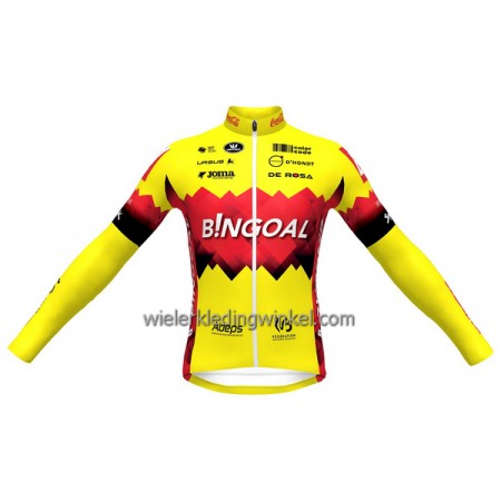 Wielershirt 2023 Bingoal WB Lange Mouw Geel Rood